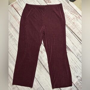 NWT Chico’s Travelers No Tummy Pant Sweet Shiraz purple pull on pants. Size 16.